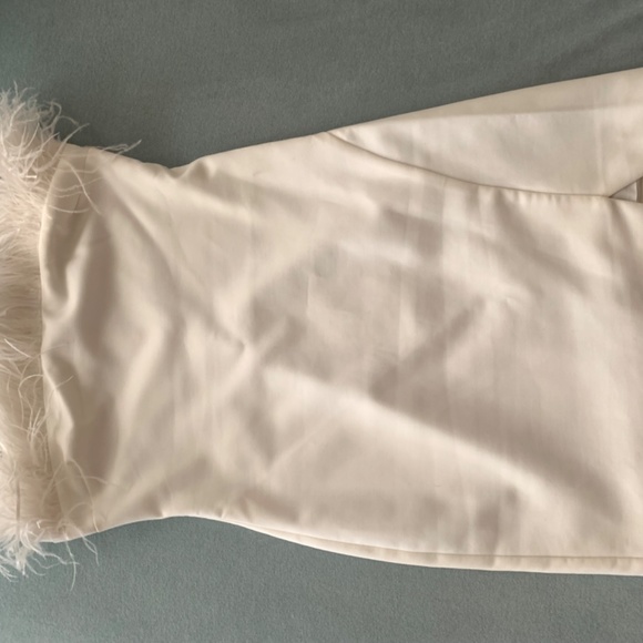 Likely- Katy White Mini Dress with Feathers - Picture 2 of 7